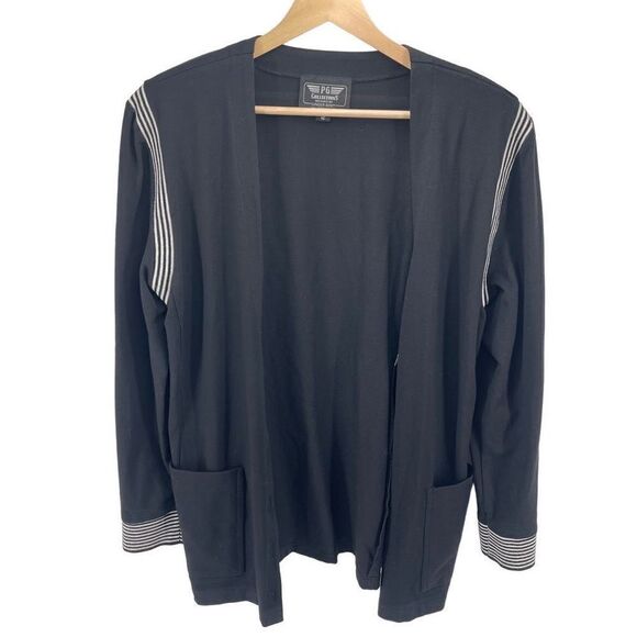 PG Collections by Ginger Bort vintage Cardigan Sweater Stretch Button Up Black 1 - Picture 4 of 12